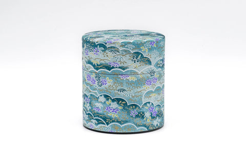 Turquoise Floral Washi Tea Canister - 150g