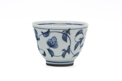 Blue Floral Arabesque Porcelain Teacup - 70ml