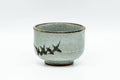 Japanese Teacup - Tiny Floral Grey Glazed Guinomi - 45ml - side view of the grey guinomi