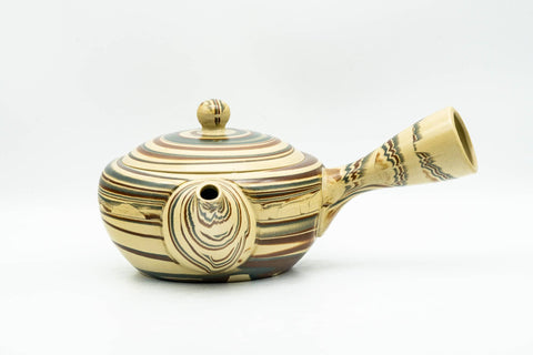 Japanese Kyusu - 伸康 Nobuyasu Nerikomi Tokoname-yaki Teapot - 210ml