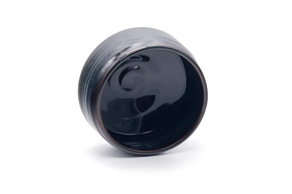 Japanese Matcha Bowl - Sleek Black Brown Glazed Chawan - 500ml