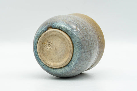 Japanese Teacup - Beige Blue Drip-Glazed Yunomi - 90ml