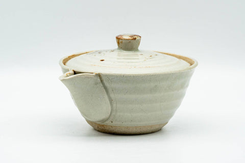 Japanese Tea Set - Beige Hakeme Glazed Houhin Teapot with 2 Yunomi Teacups