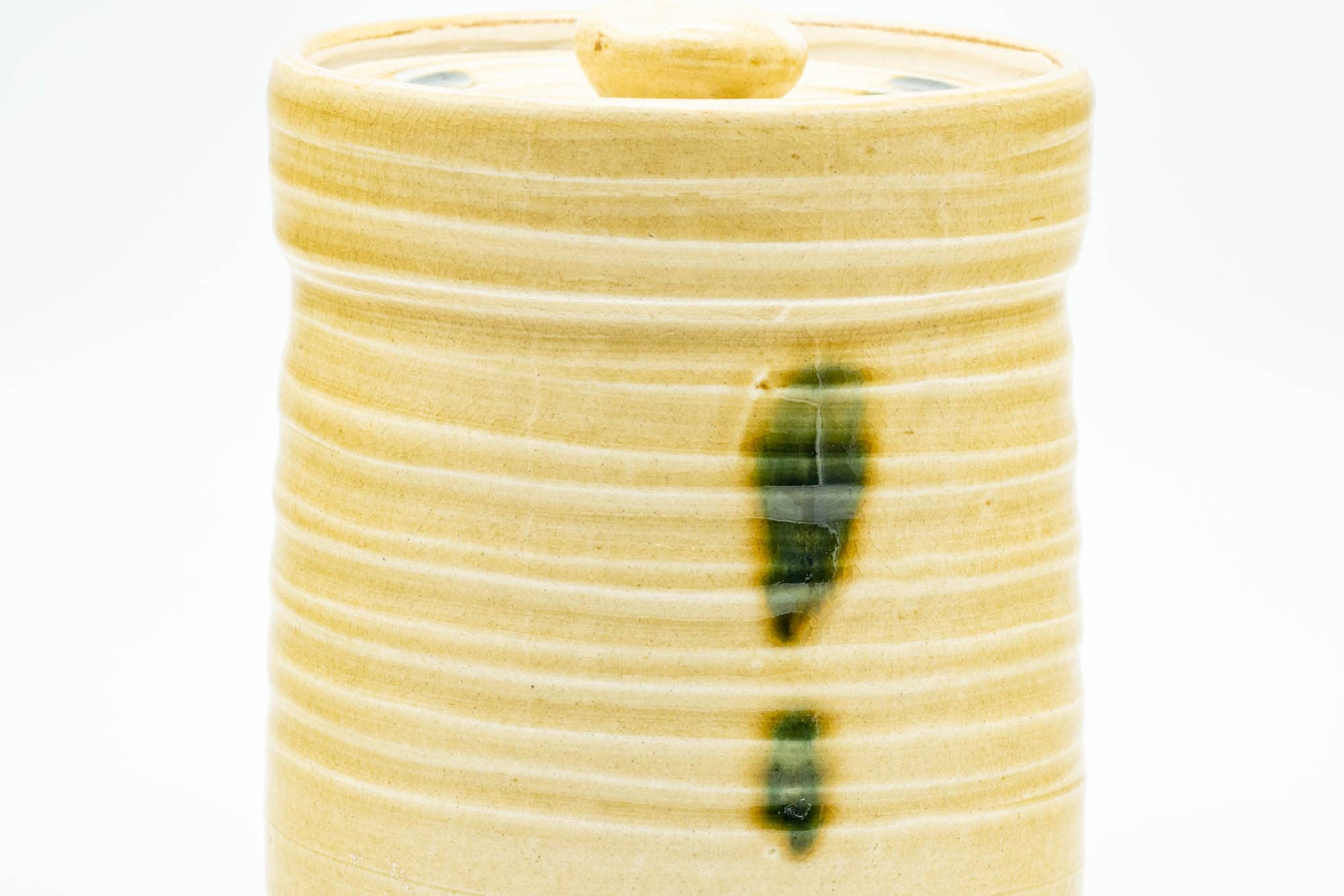 Japanese Mizusashi - Ki-Seto Spiraling Fresh Water Container - 1100ml