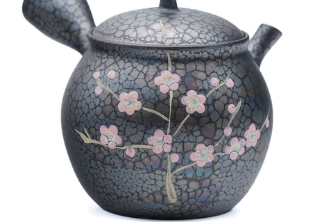 Plum Blossom Tenmoku Tokoname Kokudei Teapot - 260ml
