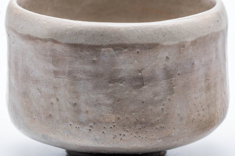 Japanese Matcha Bowl - 手 Warm White Glazed Raku Chawan - 300ml