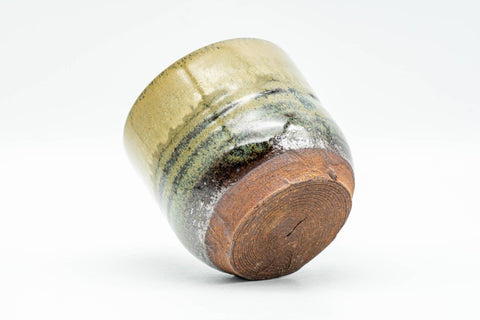 Japanese Teacup - Beige Green Hare's Fur Glazed Guinomi - 55ml