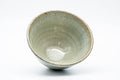 Japanese Matcha Bowl - Sage Hare's Fur Drip-Glazed Chawan - 450ml - overhead view into the glazed interior