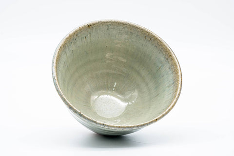 Japanese Matcha Bowl - Sage Hare's Fur Drip-Glazed Chawan - 450ml - overhead view into the glazed interior