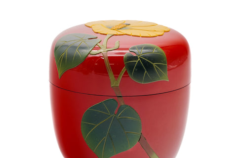 Japanese Natsume - Camellia Red Lacquer Matcha Tea Caddy