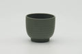 Tezumi — Japanese Teacup - Spiraling Green Ryokudei Tokoname-yaki Yunomi - 60ml — front view from another angle