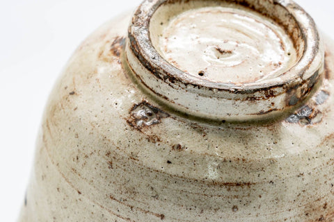 Japanese Matcha Bowl - 平安西山 Heian Nishiyama - 西山窯 Nishiyama Kiln - Kohiki Glazed Cranes Kiyomizu-yaki Chawan - 250ml