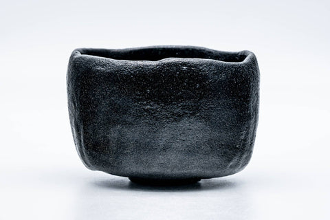 Japanese Matcha Bowl - 平安春峰 Shunpo Heian - Black Yamamichi Kuro-Raku Chawan - 350ml