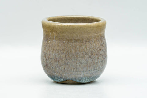 Japanese Teacup - Beige Blue Drip-Glazed Yunomi - 90ml