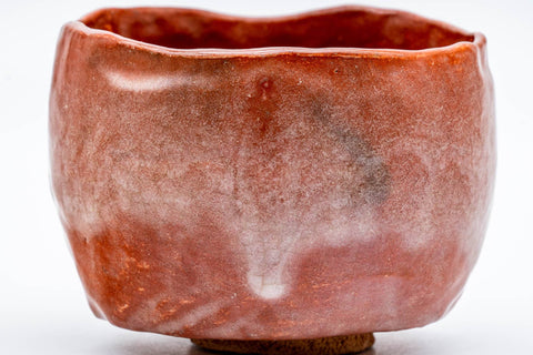 Japanese Matcha Bowl - 佐々木昭楽 Sasaki Shoraku - Undulating Red Aka-Raku Chawan - 400ml