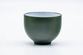 Tezumi — Japanese Teacup - Plum Blossom White Inner-Glazed Ryokudei Tokoname-yaki Yunomi - 140ml — front view from another angle