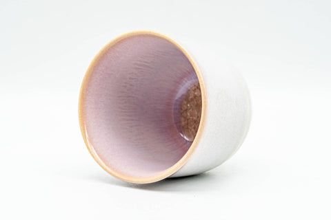 Japanese Teacup - Pink Cerulean Crazed Interior Glaze Yunomi - 115ml