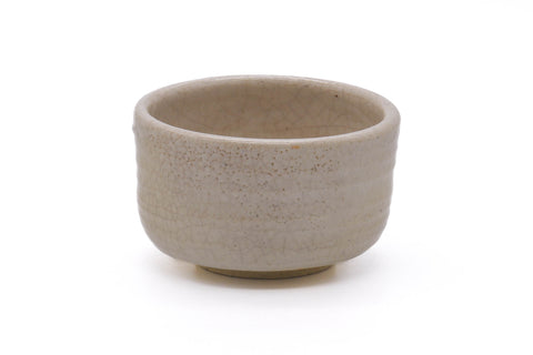 Japanese Matcha Bowl - Beige White Crackled Glaze Chawan - 450ml