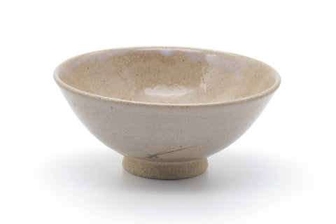 Japanese Matcha Bowl - Abstract Beige Glazed Summer Chawan - 250ml