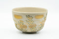 Japanese Matcha Bowl - Gold Green Floral Kutani-yaki Chawan - 350ml - Tezumi