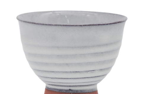 Set of 5 White Spiraling Hagi-yaki Teacups - 150ml