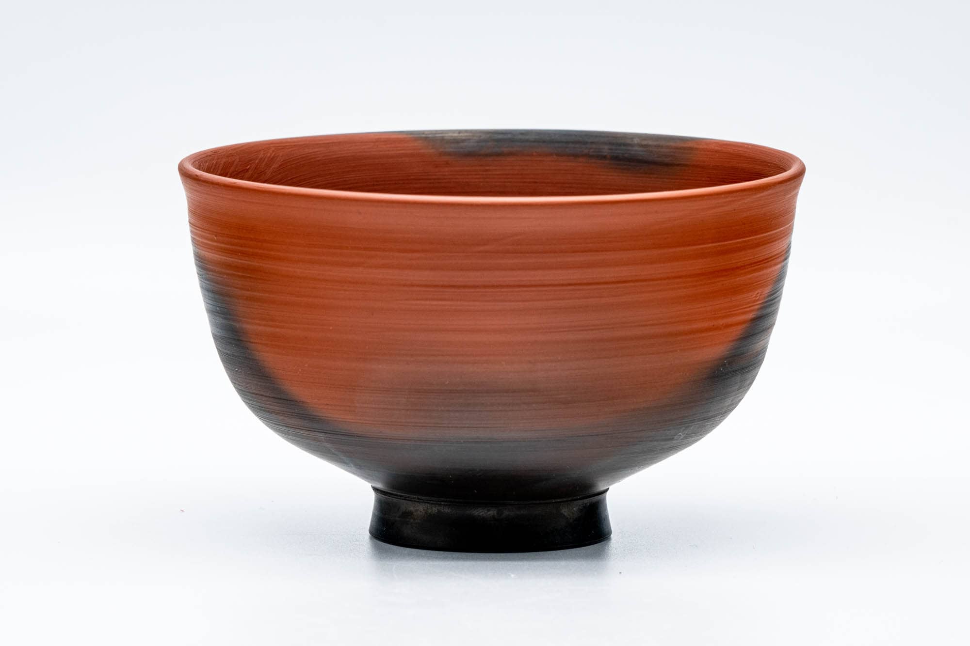 Japanese Matcha Bowl - 細野 利夫 Toshio Hosoda - Gyokudō Kiln - Black Red Mumyōi-yaki Chawan - 350ml