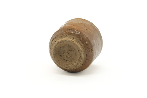 Tezumi — Japanese Teacup - Beige White Drip-Glazed Hagi Yunomi - 80ml — top-down view of the interior