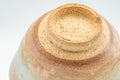 Tezumi — Japanese Teacup - Beige Pink Glazed Gohonte Hagi-yaki Yunomi - 90ml — inverted showing the foot ring