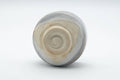 Tezumi — Japanese Matcha Bowl - Blue White Shino Glazed Mino-yaki Chawan - 400ml — top-down view of the interior