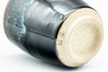 Tezumi — Japanese Teacup - Jet Black Blue Hare's Fur Drip-Glazed Yunomi - 150ml — closeup of the glaze