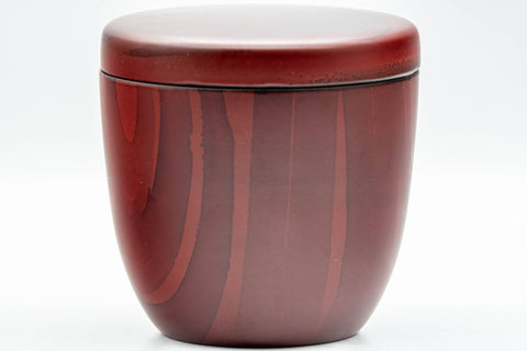 Japanese Chazutsu - Red Wood-Patterned Plastic Tea Canister - 275ml - Tezumi