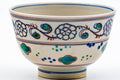 Tezumi — Japanese Matcha Bowl - Floral Geometric Trim Beni-Annan Chawan - 250ml — tipped to show the interior