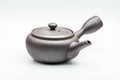 Tezumi — Japanese Kyusu - Engraved Banko-yaki Obi-ami 360 Strainer Teapot - 325ml — three-quarter view