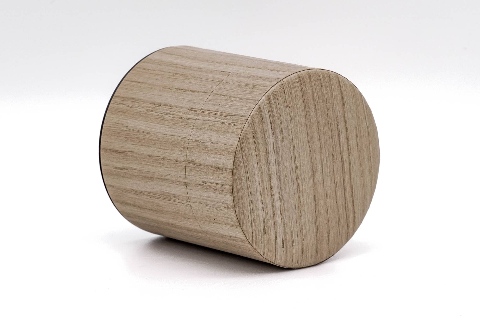Japanese Chazutsu - 江東堂 Kotodo - Natural Wood Oak Wrapped Metal Tea Canister - 100g