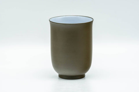 Japanese Teacup - Floral Green Ryokudei Tokoname-yaki Yunomi - 130ml - front view from a slightly different angle