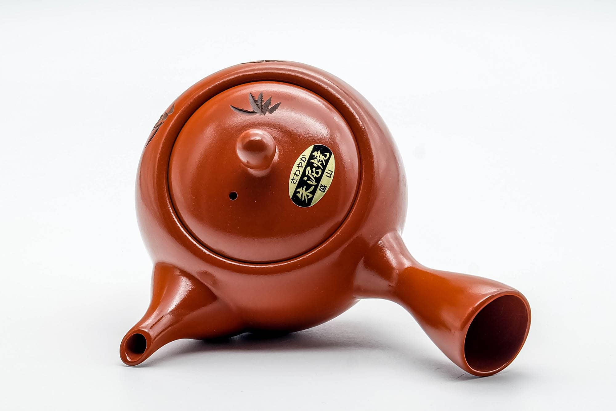 Japanese Kyusu - Bamboo Engraved Tokoname-yaki Mesh Teapot - 350ml