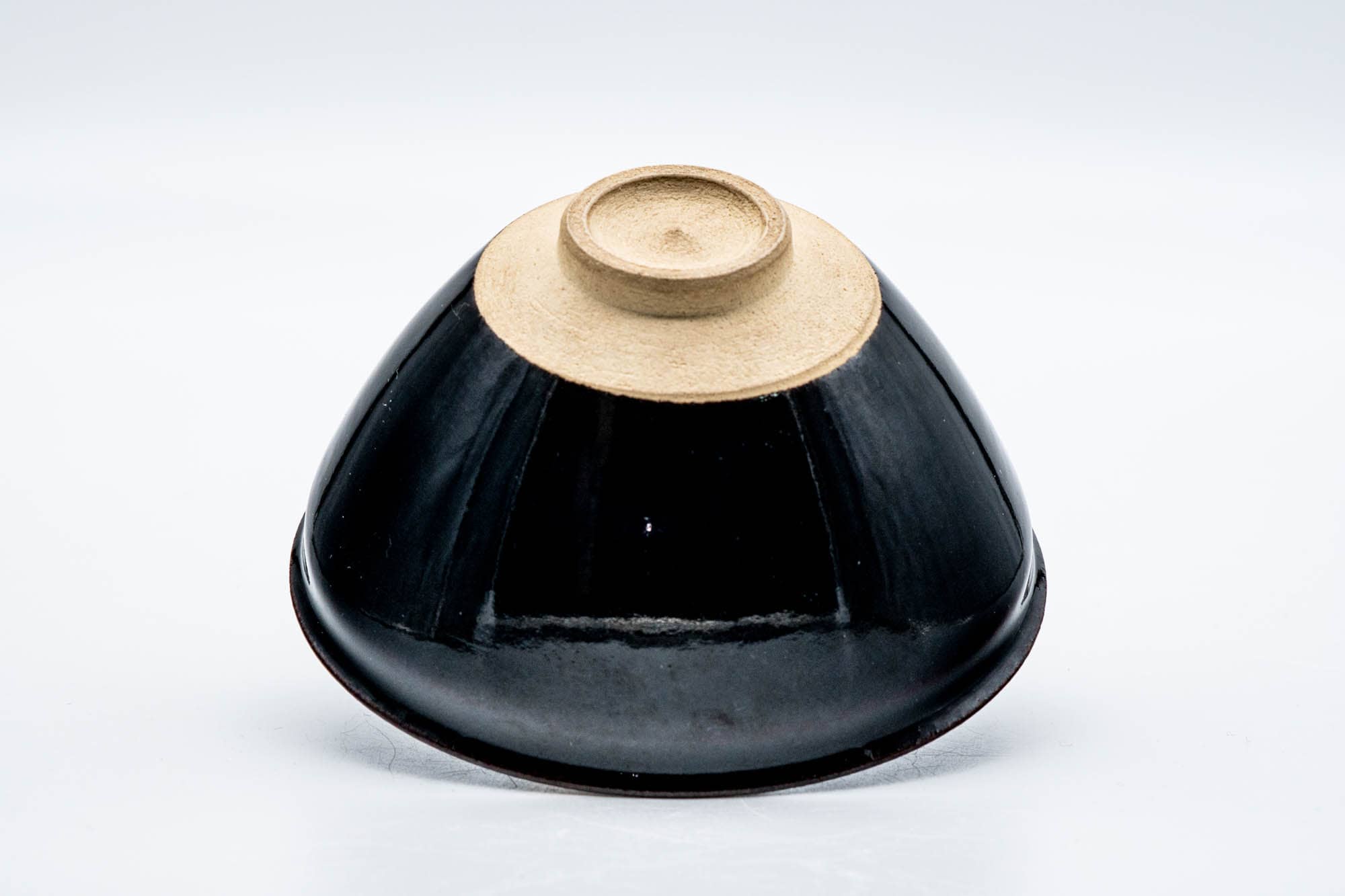 Japanese Matcha Bowl - Jet Black Glazed Tenmoku-gata Kyo-yaki Chawan - 150ml