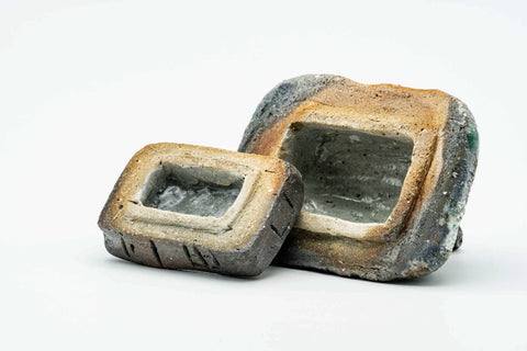 Japanese Kogo - Thatched Roof House Ceramic Incense Container