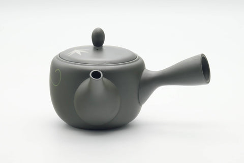 Japanese Kyusu - Floral Green Ryokudei Tokoname-yaki Mesh Teapot - 400ml