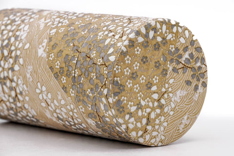 Gold White Sakura Washi Tea Canister - 200g