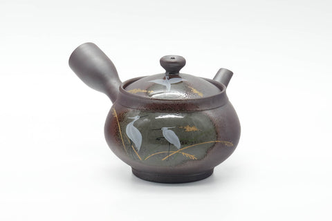 Japanese Tea Set - Egrets Banko-yaki Kyusu Teapot with Yuzamashi Water Cooler and 5 Yunomi Teacups