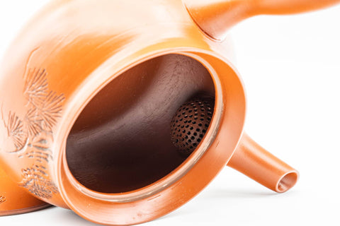 Japanese Tea Set - 光昇 Shoryu Kiln - Floral Engraved Tokoname-yaki Kyusu Teapot with Katakuchi Water Cooler and 5 Yunomi Teacups