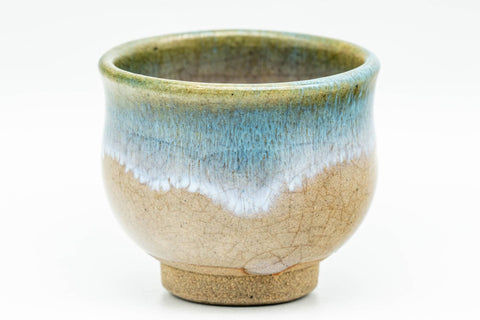 Japanese Teacups - Green Drip-Glazed Agano-yaki Guinomi - 35ml
