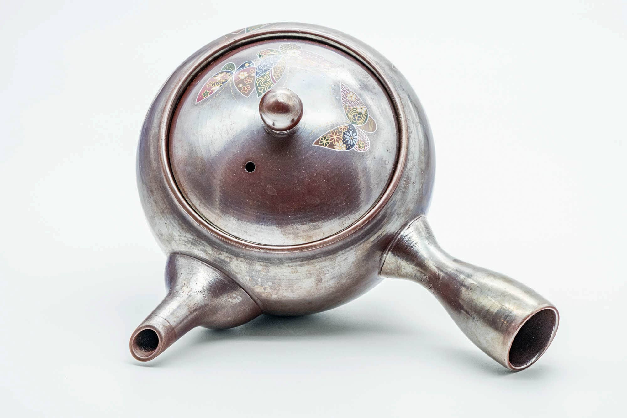 Japanese Kyusu - Large Floral Banko-yaki Mesh Teapot - 600ml