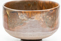 Japanese Matcha Bowl - Mottled Brown-Orange Glazed Hantsutsu-gata Chawan - 300ml - three-quarter view