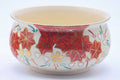 Tezumi — Japanese Kensui - Autumn Leaves Beige Glazed Kyo-yaki Water Bowl - 450ml — tipped to show the interior