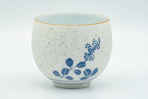 Japanese Teacups - Pair of Blue Floral Arita-yaki Yunomi - 150ml - Tezumi