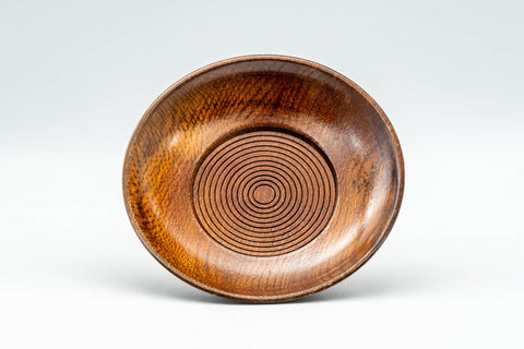 Japanese Chataku - Spiraling Wooden Tea Saucer - Tezumi