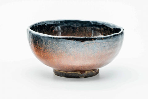 Japanese Matcha Bowl - Black Orange Glazed Wabi-Sabi Chawan - 150ml
