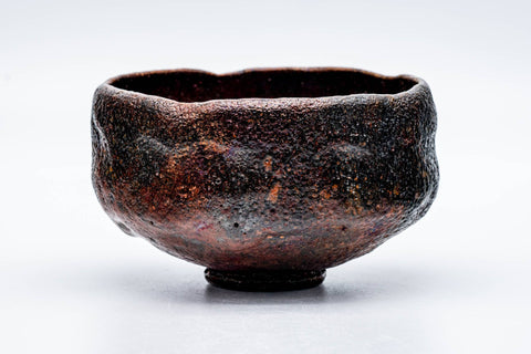 Japanese Matcha Bowl - 加藤石春 Katou Sekishun - Iridescent Glazed Undulating Raku-yaki Chawan - 250ml